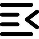 Editor, Format, Indent, Decrease, Left, Text Icon SVG Icon